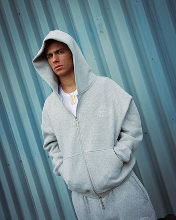 GREY CREST LOGO HOODIE