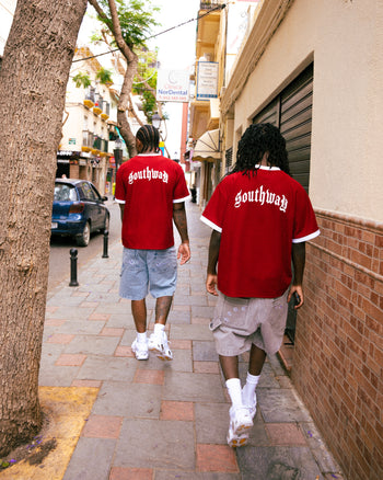 WINE RED WAFFLE KNIT TEE