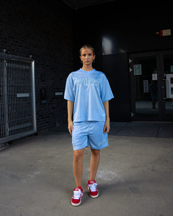 BABY BLUE MESH SHORTS