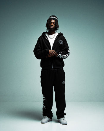 BLACK CREST LOGO HOODIE