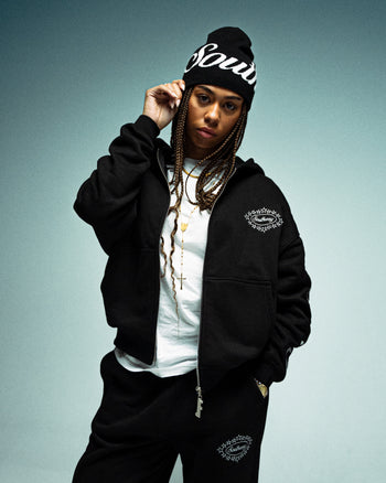 BLACK CREST LOGO HOODIE