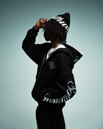 BLACK CREST LOGO HOODIE