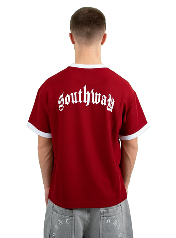 WINE RED WAFFLE KNIT TEE