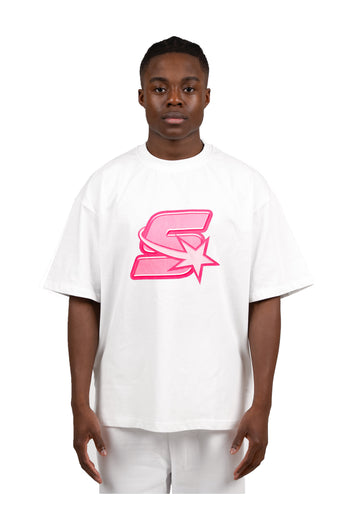 WHITE S-LOGO TEE
