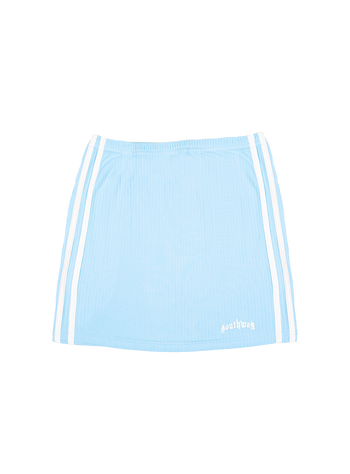 BLUE RIBBED SKIRT