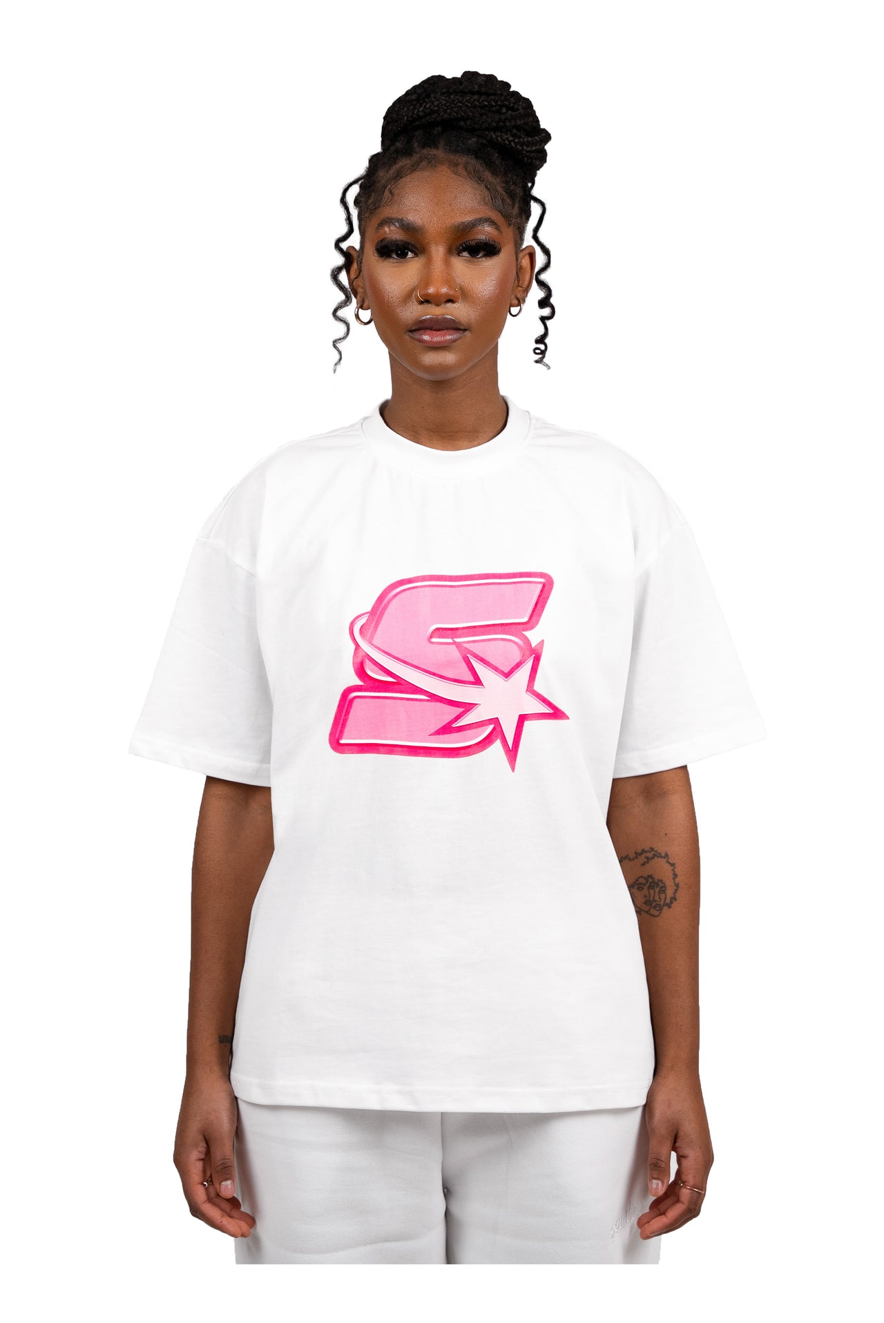 WHITE S-LOGO TEE