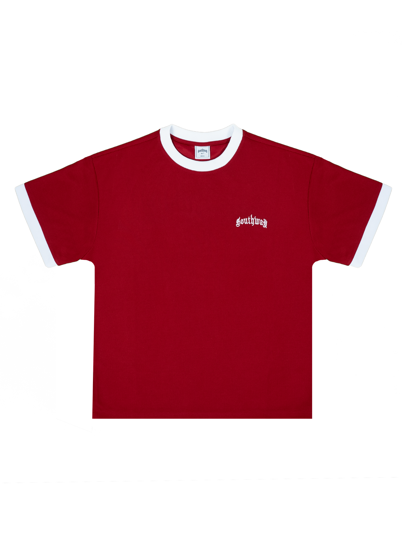 WINE RED WAFFLE KNIT TEE