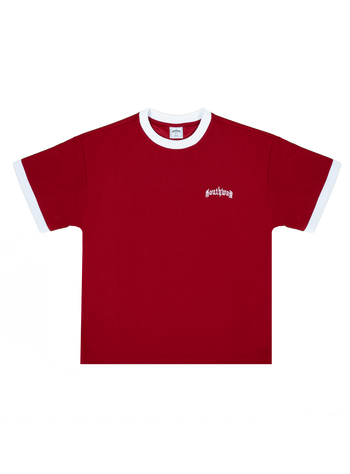 WINE RED WAFFLE KNIT TEE